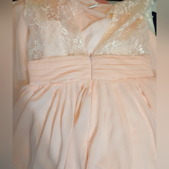 JJs House TAG Empire Waist Pink Long Gown Lace Bodice, Straps, ZipUp, Pleats, 10 - Picture 7 of 12